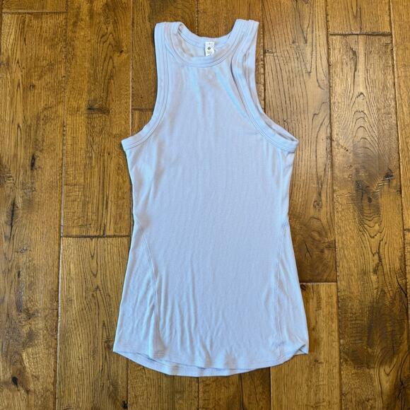 lululemon athletica Tops - Lululemon Tank Top High Neck Racerback Periwinkle Blue Ribbed Knit Size 2